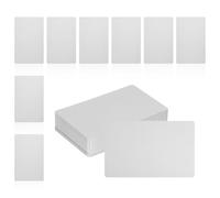 sourcing map 100Pcs Metal Business Card Blanks,1/64" Thick 3.4x2 Silver Aluminum Laser Engraving Materials Unique Cards for DIY Name Cards,Credit,Luggage Tags