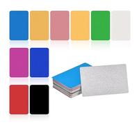 sourcing map 100Pcs Metal Business Cards Blank Multicolor Aluminum Laser Engraving Materials 1/64" Unique for DIY Name Cards