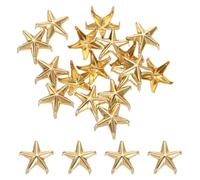 sourcing map 100Pcs Metal Star Studs Claw, 10mm 5-Claw Punk Studs Rivets Spikes Nail Head Leather Rivets for DIY Crafts Clothing Leathercraft Bag Shoes, Light Gold