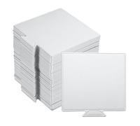 sourcing map 100pcs Mini Cake Boards, Mousse Cake Cardboards Square Cake Bases Plates Cupcake Dessert Displays Base Tray for Cupcakes, Cakes, Pastries, Dessert Base - Grease Proof (Silver Tone)