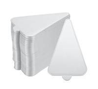 sourcing map 100pcs Mini Cake Boards, Mousse Cake Cardboards Triangle Cake Bases Plates Cupcake Dessert Displays Base Tray for Cupcakes, Cakes, Dessert Base - Grease Proof (Silver Tone)