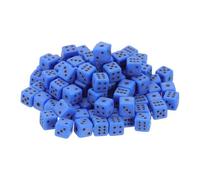 sourcing map 100Pcs Mini Dice, 5mm/0.2" Acrylic Tiny Six Side Game Dot Square Dice Bulk for Table Board Game Party Activities, Blue/Black