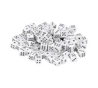 sourcing map 100Pcs Mini Dice, 5mm/0.2" Acrylic Tiny Six Side Game Dot Square Dice Bulk for Table Board Game Party Activities, White/Black