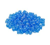 sourcing map 100Pcs Mini Dice, 5mm/0.2" Acrylic Tiny Six Side Game Dot Square Dice Bulk for Table Board Game Party Activities, Clear Sky Blue/White