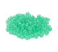 sourcing map 100Pcs Mini Dice, 5mm/0.2" Acrylic Tiny Six Side Game Dot Square Dice Bulk for Table Board Game Party Activities, Clear Green/White