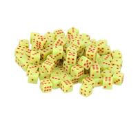 sourcing map 100Pcs Mini Dice, 5mm/0.2" Acrylic Tiny Six Side Game Dot Square Dice Bulk for Table Board Game Party Activities, Green/Red