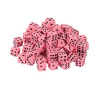 sourcing map 100Pcs Mini Dice, 8mm/0.31" Acrylic Tiny Six Side Game Dot Square Dice Bulk for Table Board Game Party Activities, Pink/Black