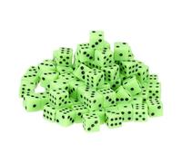sourcing map 100Pcs Mini Dice, 8mm/0.31" Acrylic Tiny Six Side Game Dot Square Dice Bulk for Table Board Game Party Activities, Green/Black