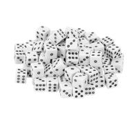 sourcing map 100Pcs Mini Dice, 8mm/0.31" Acrylic Tiny Six Side Game Dot Square Dice Bulk for Table Board Game Party Activities, White/Black