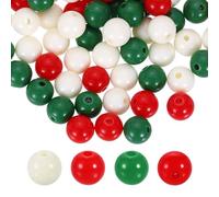 sourcing map 100pcs Mixing Colors Acrylic Round Beads 10mm Dia 1.9mm Hole Plastic Resin Smooth Balls Loose Bead for Jewelry Making Bracelets Necklace Earrings DIY