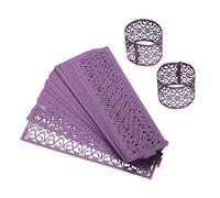 sourcing map 100Pcs Napkin Rings Laser Cut Foil Paper, Napkin Holder Hollow Napkin Bands for Weddings Party Serviette Table Decoration Restaurant (Dark Purple, 5.3 x 1.6")