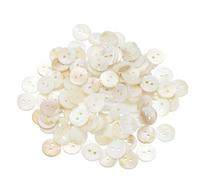 sourcing map 100Pcs Natural Shell Button, 2 Hole 11.5mm Mother of Pearl Buttons for Shirt Coats Suits Jacket Jeans Skirts DIY Sewing Crafts, White