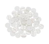 sourcing map 100Pcs Natural Shell Button, 2 Hole 11mm Pearlescent Mother of Pearl Buttons for Shirt Coats Suits Jacket Jeans Skirts DIY Sewing Crafts, White