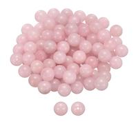 sourcing map 100pcs Natural Stone Beads 10mm Pink Rose Quartz Round Gemstone Stone Loose Beading Real Genuine Smooth Balls Bead for Jewelry Making Bracelets Necklace Earrings DIY