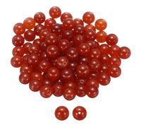 sourcing map 100pcs Natural Stone Beads 10mm Red Agate Round Gemstone Stone Loose Beading Real Genuine Smooth Balls Bead for Jewelry Making Bracelets Necklace Earrings DIY