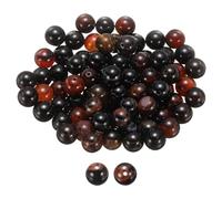 sourcing map 100pcs Natural Stone Beads 10mm Red Art Gemstone Round Gemstone Stone Loose Beading Real Genuine Smooth Balls Bead for Jewelry Making Bracelets Necklace Earrings DIY