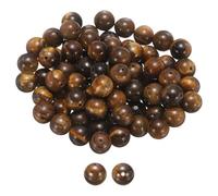 sourcing map 100pcs Natural Stone Beads 10mm Tiger Eye Yellow Round Gemstone Stone Loose Beading Real Genuine Smooth Balls Bead for Jewelry Making Bracelets Necklace Earrings DIY