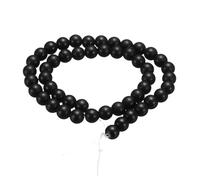sourcing map 100pcs Natural Stone Beads 6mm Black Obsidian Round Gemstone Stone Loose Beading Real Genuine Smooth Balls Bead for Jewelry Making Bracelets Necklace Earrings DIY