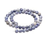 sourcing map 100pcs Natural Stone Beads 6mm Blue Spot Round Gemstone Stone Loose Beading Real Genuine Smooth Balls Bead for Jewelry Making Bracelets Necklace Earrings DIY
