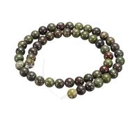 sourcing map 100pcs Natural Stone Beads 6mm Dragon Stone Round Gemstone Stone Loose Beading Real Genuine Smooth Balls Bead for Jewelry Making Bracelets Necklace Earrings DIY