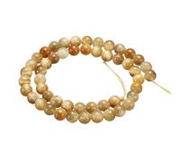 sourcing map 100pcs Natural Stone Beads 6mm Gold Tiger Eye Round Gemstone Stone Loose Beading Real Genuine Smooth Balls Bead for Jewelry Making Bracelets Necklace Earrings DIY