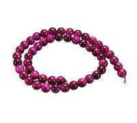 sourcing map 100pcs Natural Stone Beads 6mm Magenta Tiger Eye Round Gemstone Stone Loose Beading Real Genuine Smooth Balls Bead for Jewelry Making Bracelets Necklace Earrings DIY