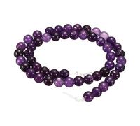 sourcing map 100pcs Natural Stone Beads 6mm Purple Crystal Round Gemstone Stone Loose Beading Real Genuine Smooth Balls Bead for Jewelry Making Bracelets Necklace Earrings DIY