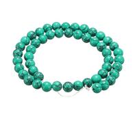 sourcing map 100pcs Natural Stone Beads 6mm Turquoise Round Gemstone Stone Loose Beading Real Genuine Smooth Balls Bead for Jewelry Making Bracelets Necklace Earrings DIY