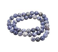 sourcing map 100pcs Natural Stone Beads 8mm Blue Spot Round Gemstone Stone Loose Beading Real Genuine Smooth Balls Bead for Jewelry Making Bracelets Necklace Earrings DIY