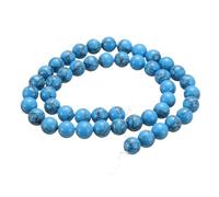 sourcing map 100pcs Natural Stone Beads 8mm Blue Turquoise Round Gemstone Stone Loose Beading Real Genuine Smooth Balls Bead for Jewelry Making Bracelets Necklace Earrings DIY