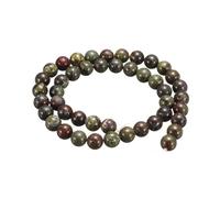 sourcing map 100pcs Natural Stone Beads 8mm Dragon Stone Round Gemstone Stone Loose Beading Real Genuine Smooth Balls Bead for Jewelry Making Bracelets Necklace Earrings DIY