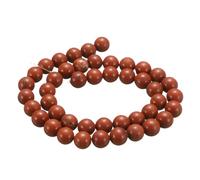 sourcing map 100pcs Natural Stone Beads 8mm Red Gemstone Round Gemstone Stone Loose Beading Real Genuine Smooth Balls Bead for Jewelry Making Bracelets Necklace Earrings DIY