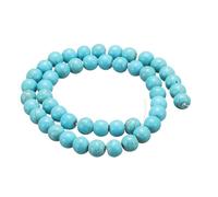 sourcing map 100pcs Natural Stone Beads 8mm Turquoise Round Gemstone Stone Loose Beading Real Genuine Smooth Balls Bead for Jewelry Making Bracelets Necklace Earrings DIY