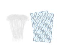 sourcing map 100pcs Nylon Cable Ties Tags Label Marker Self-Locking for Marking Organizing White