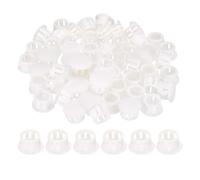 sourcing map 100pcs Nylon Plastic Hole Plugs, 1/2"(13mm) Round Drill Screw Hole Plugs Covers Knockout Locking Plastic Plugs Insert End Caps for Kitchen Cabinet Furniture, White