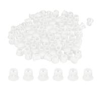 sourcing map 100pcs Nylon Plastic Hole Plugs, 1/5"(6mm) Round Drill Screw Hole Plugs Covers Knockout Locking Plastic Plugs Insert End Caps for Kitchen Cabinet Furniture, White