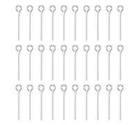 sourcing map 100pcs Open Eye Head Pins 0.79" 20mm Mini Metal Wire Eye Pins Beading Small Needles Bulk for Earring Pendant Necklace Bracelet Charm Jewelry Making Findings DIY Craft, Silver Tone
