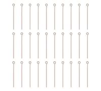 sourcing map 100pcs Open Eye Head Pins 1.57" 40mm Mini Metal Wire Eye Pins Beading Small Needles Bulk for Earring Pendant Necklace Bracelet Charm Jewelry Making Findings DIY Craft, Rose Gold