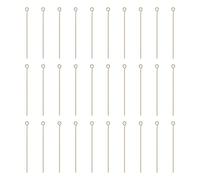 sourcing map 100pcs Open Eye Head Pins 1.97" 50mm Mini Metal Wire Eye Pins Beading Small Needles Bulk for Earring Pendant Necklace Bracelet Charm Jewelry Making Findings, Champagne Gold