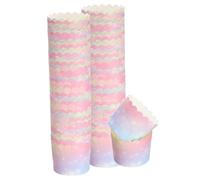 sourcing map 100Pcs Paper Baking Cups 6oz Greaseproof Disposable Bulk Cupcake Muffins Liners Cases Wrappers for Wedding Birthday Graduation, Gradient Pink Blue