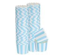 sourcing map 100Pcs Paper Baking Cups 6oz Greaseproof Disposable Bulk Cupcake Muffins Liners Cases Wrappers for Wedding Birthday Graduation, Stripe Blue