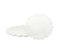 sourcing map 100pcs Paper Doilies 14.5 Inch Round Lace Paper Doilies Placemats Bulk for Cakes Dessert Crafts Party Wedding Birthday Table Decor, White