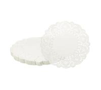 sourcing map 100pcs Paper Doilies 6.5 Inch Round Lace Paper Doilies Placemats Bulk for Cakes Dessert Crafts Party Wedding Birthday Table Decor, White