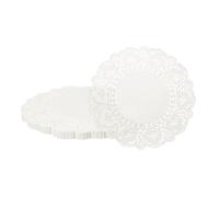 sourcing map 100pcs Paper Doilies 7.5 Inch Round Lace Paper Doilies Placemats Bulk for Cakes Dessert Crafts Party Wedding Birthday Table Decor, White