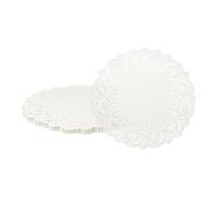 sourcing map 100pcs Paper Doilies 9.5 Inch Round Lace Paper Doilies Placemats Bulk for Cakes Dessert Crafts Party Wedding Birthday Table Decor, White