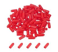 sourcing map 100pcs Pegboard Hooks Protector Rubber End Caps, Peg Board Hook Flexible Prongs End Tips Caps Rack Cover for Pegboard Dishwasher Hook, Red(19mm Long 4mm Inner Dia)