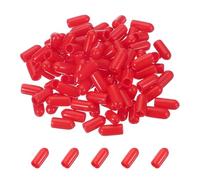 sourcing map 100pcs Pegboard Hooks Protector Rubber End Caps, Peg Board Hook Flexible Prongs End Tips Caps Rack Cover for Pegboard Dishwasher Hook, Red(18mm Long 5mm Inner Dia)