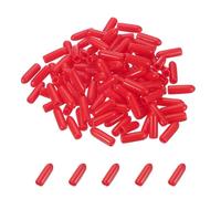 sourcing map 100pcs Pegboard Hooks Protector Rubber End Caps, Peg Board Hook Flexible Prongs End Tips Caps Rack Cover for Pegboard Dishwasher Hook, Red(20mm Long 3mm Inner Dia)