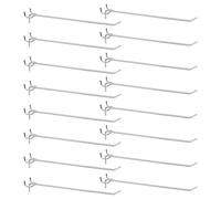 sourcing map 100pcs Pegboard Shelving Hooks 10" Stainless Steel Peg Board Display Hook Hanging Holders Wall Mount Organize Tools for Workbench Garage Kitchen Store, Silver