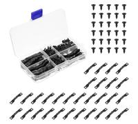 sourcing map 100Pcs Picture Hangers, Picture Frame Hook, Frame Backing Fasteners with 200 Pcs Screws for Hanging Clock Paintings Pictures, Black